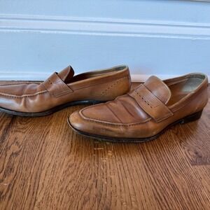 Santoni‎ Brown Leather Slip-On Loafers size 13
